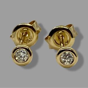 14K Yellow Gold & Diamond | Stud Earrings